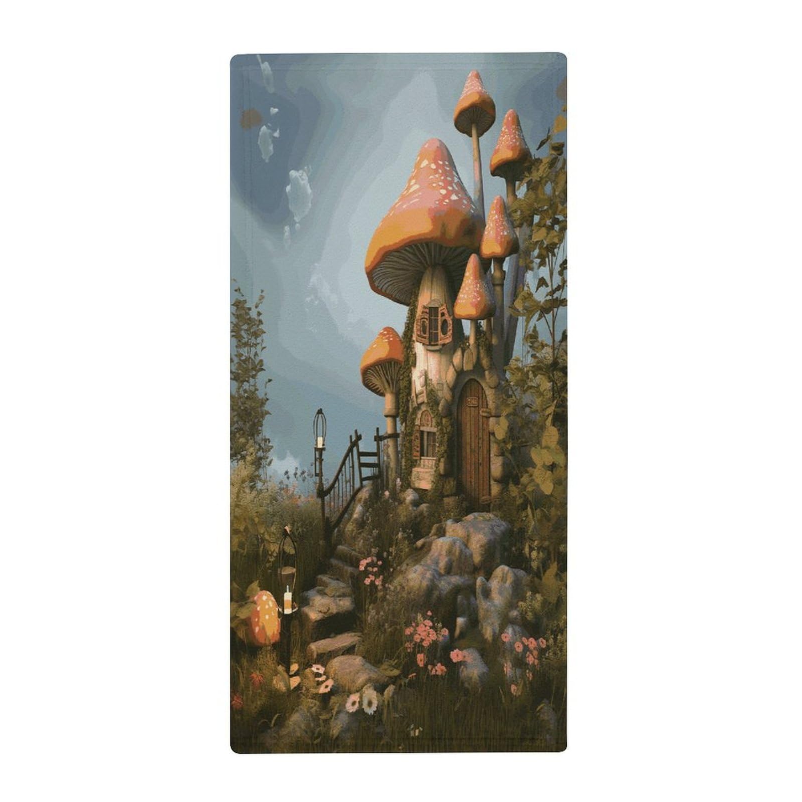 Fekiloot Style Mushroom Garden Towels For Bathroom, Bath Towels 13.8 X 28.7 Inch, Hand Towel Multipurpose Use As Bath Fitness, Bathroom, Shower, Sports, Yoga Towel