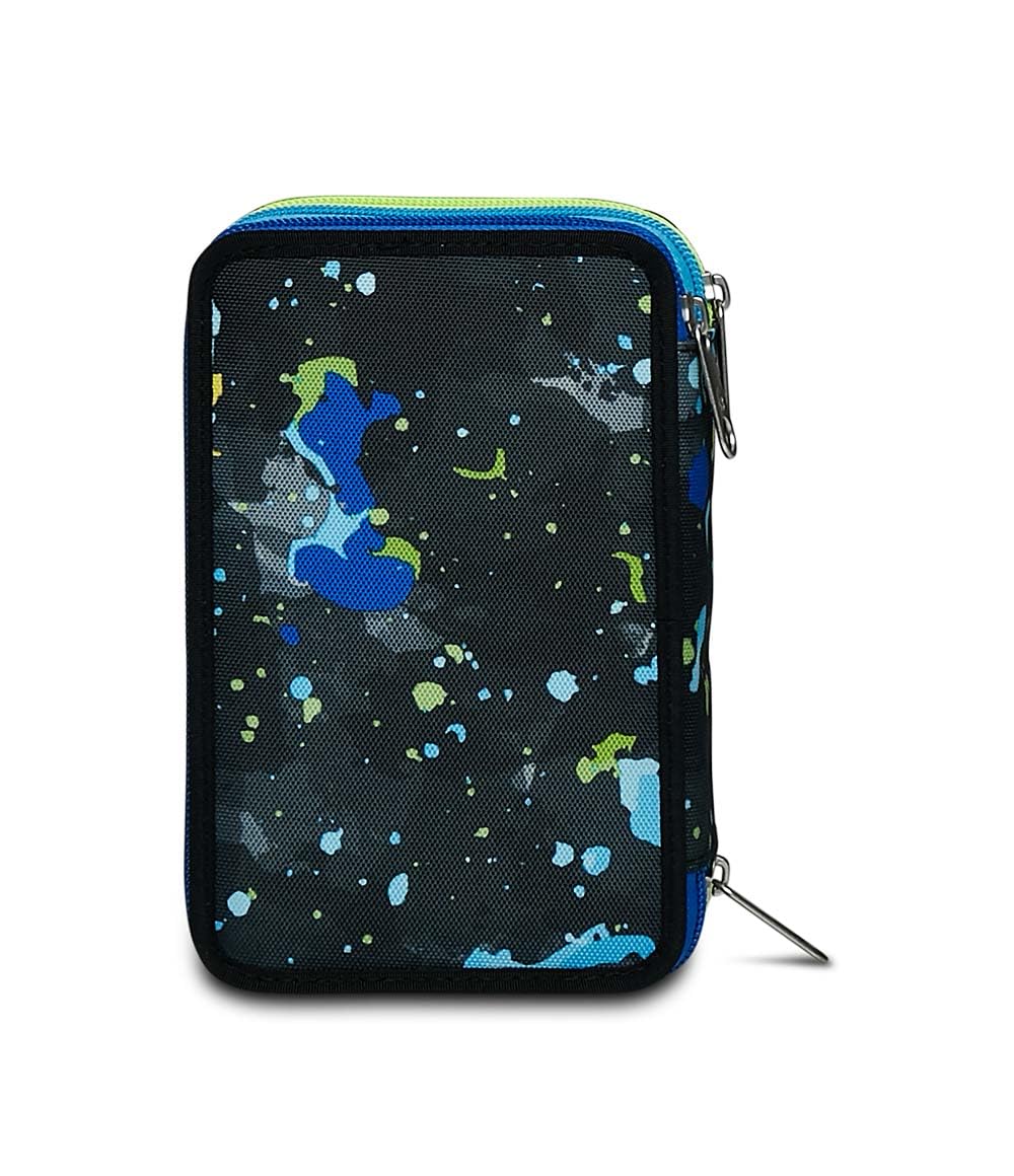 Seven Astuccio 3 Zip, STRING BOY, Attrezzato con Matite, Pennarelli Ecc. - Blu - Scuola & Tempo Libero