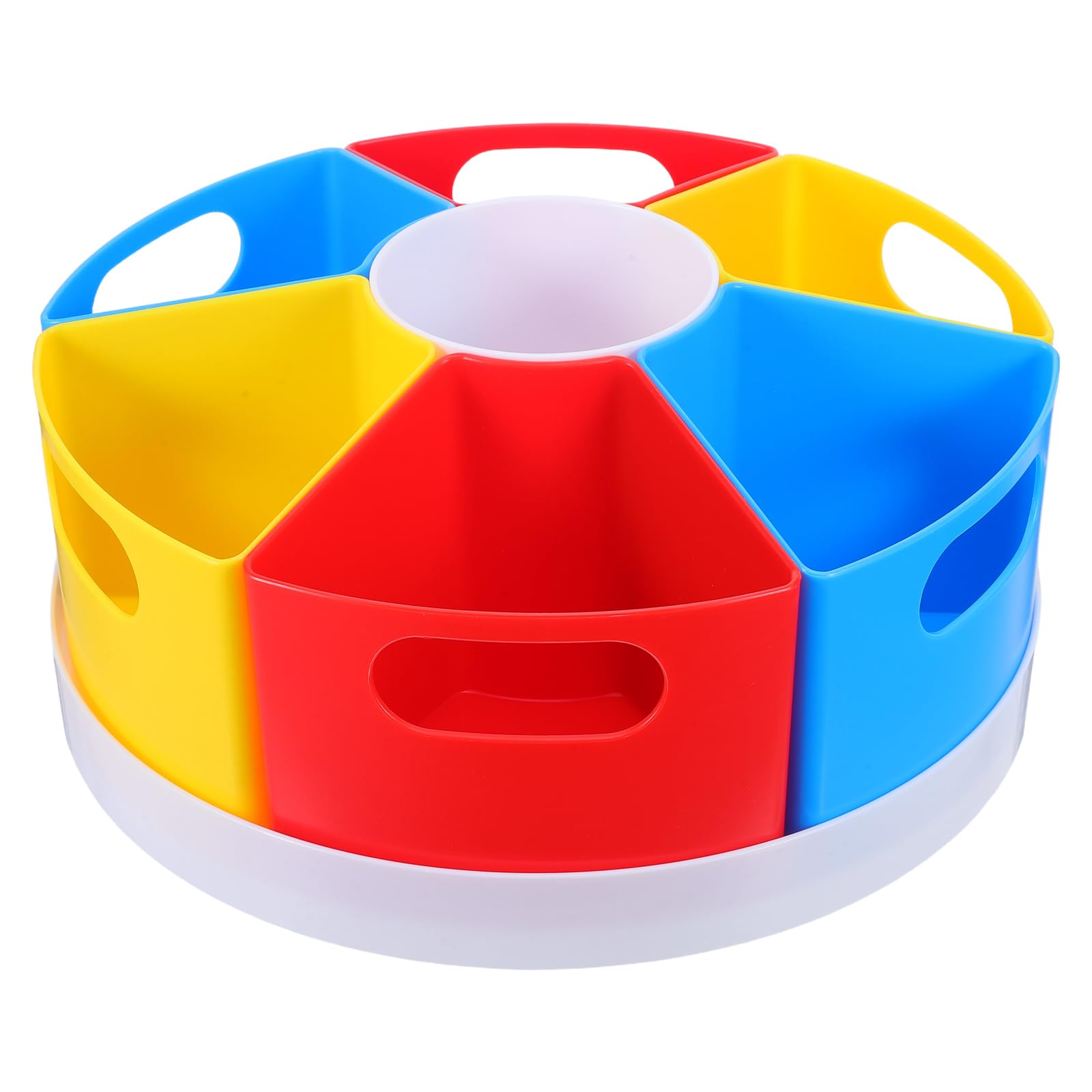 SHINEOFI Portapenne Girevole 10 Pollici con 6 Scomparti, Organizer da Scrivania Rotondo in Plastica Multicolore per Ufficio e Studio, Contenitore Portaoggetti per Penne, Matite e Articoli