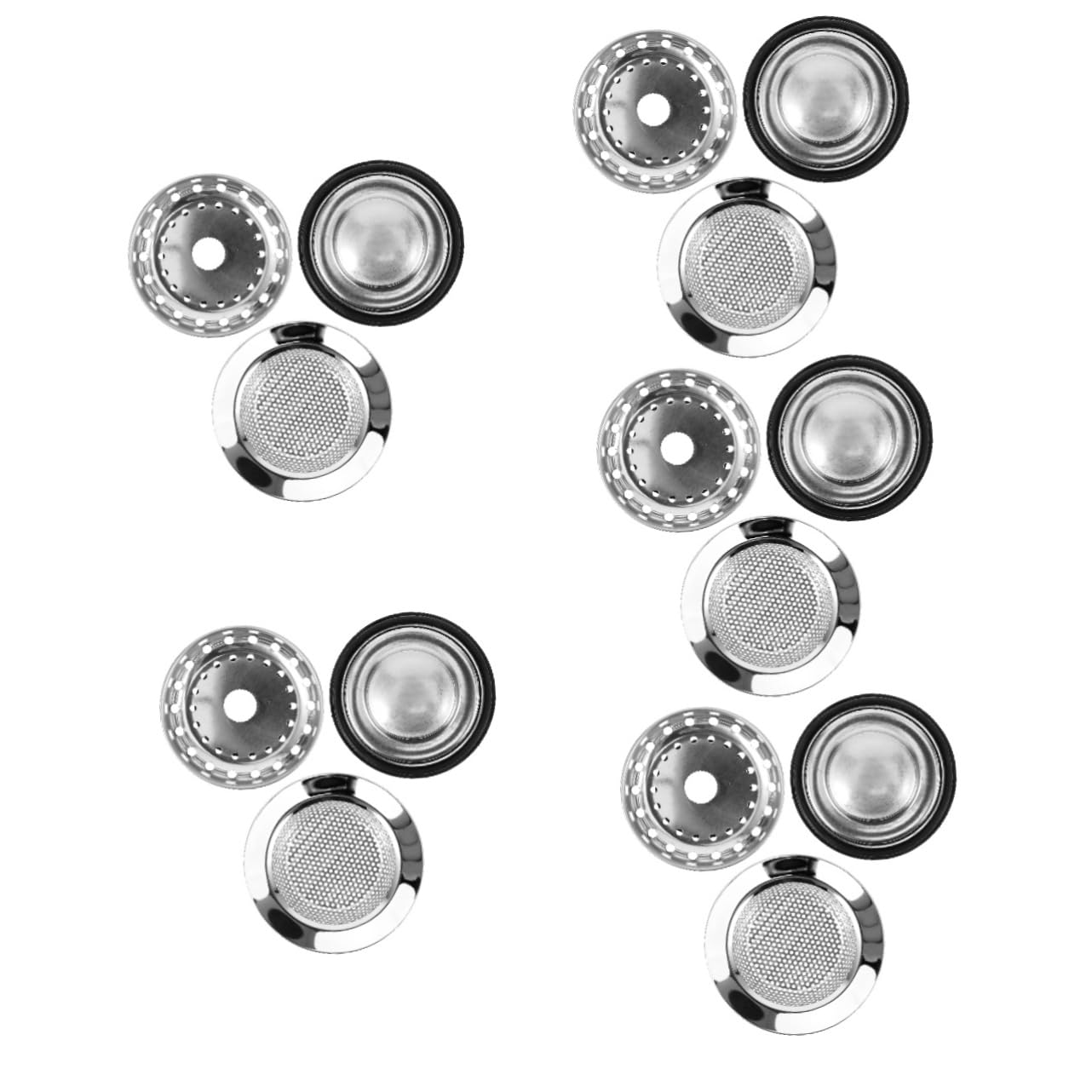 SHINEOFI 5 Juegos Enchufe De Sello De Agua para Lavavajillas Sumideros Colador Escurreplatos Fregadero Filtrar Accesorios Drenar Acero Inoxidable Plata