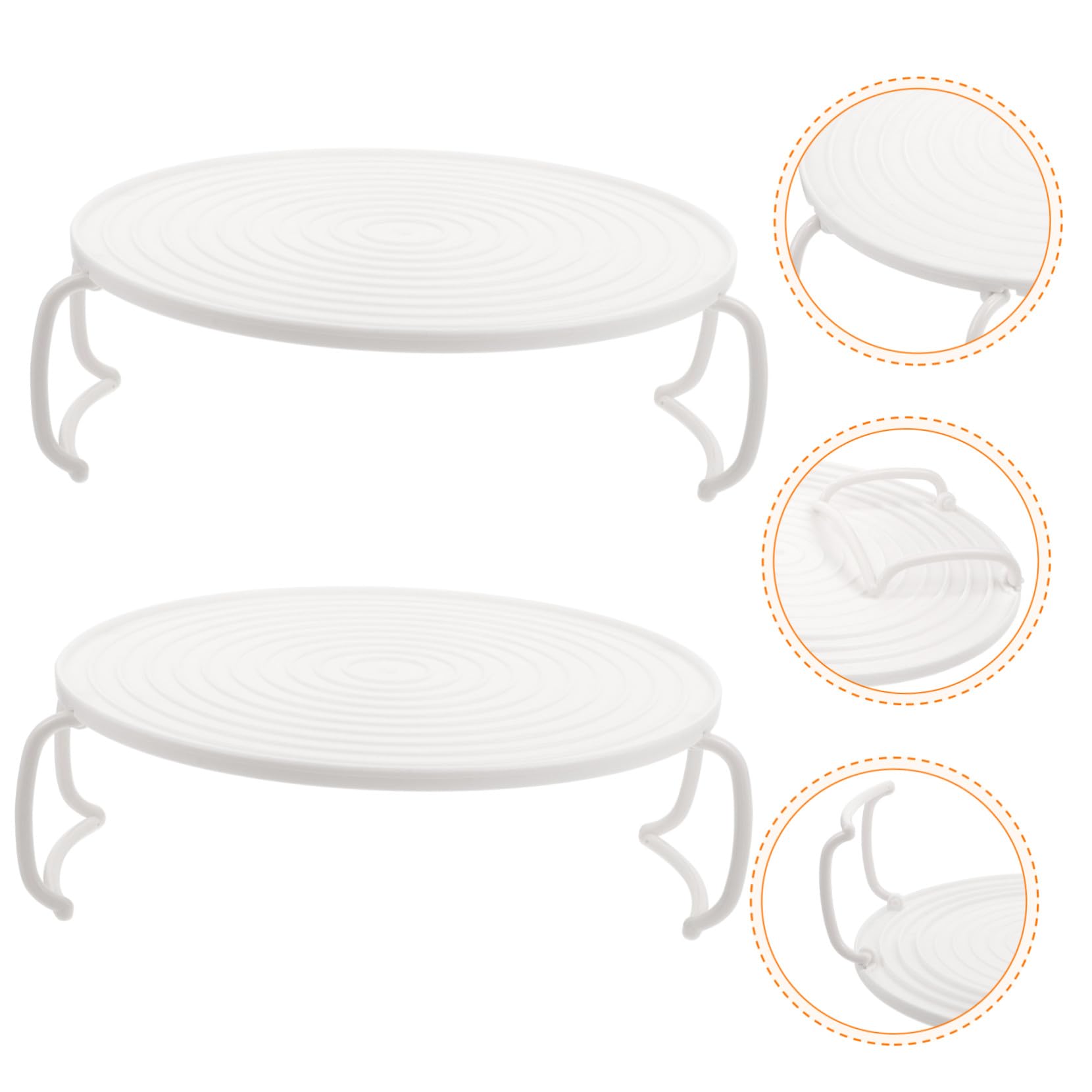VILLCASE 2 pezzi Piatto Rialzato Microonde in Resistente Scaffale da Cucina Strati per Stoccaggio e Cottura Vapore Teglia Rotonda Multiuso per Forno e Microonde
