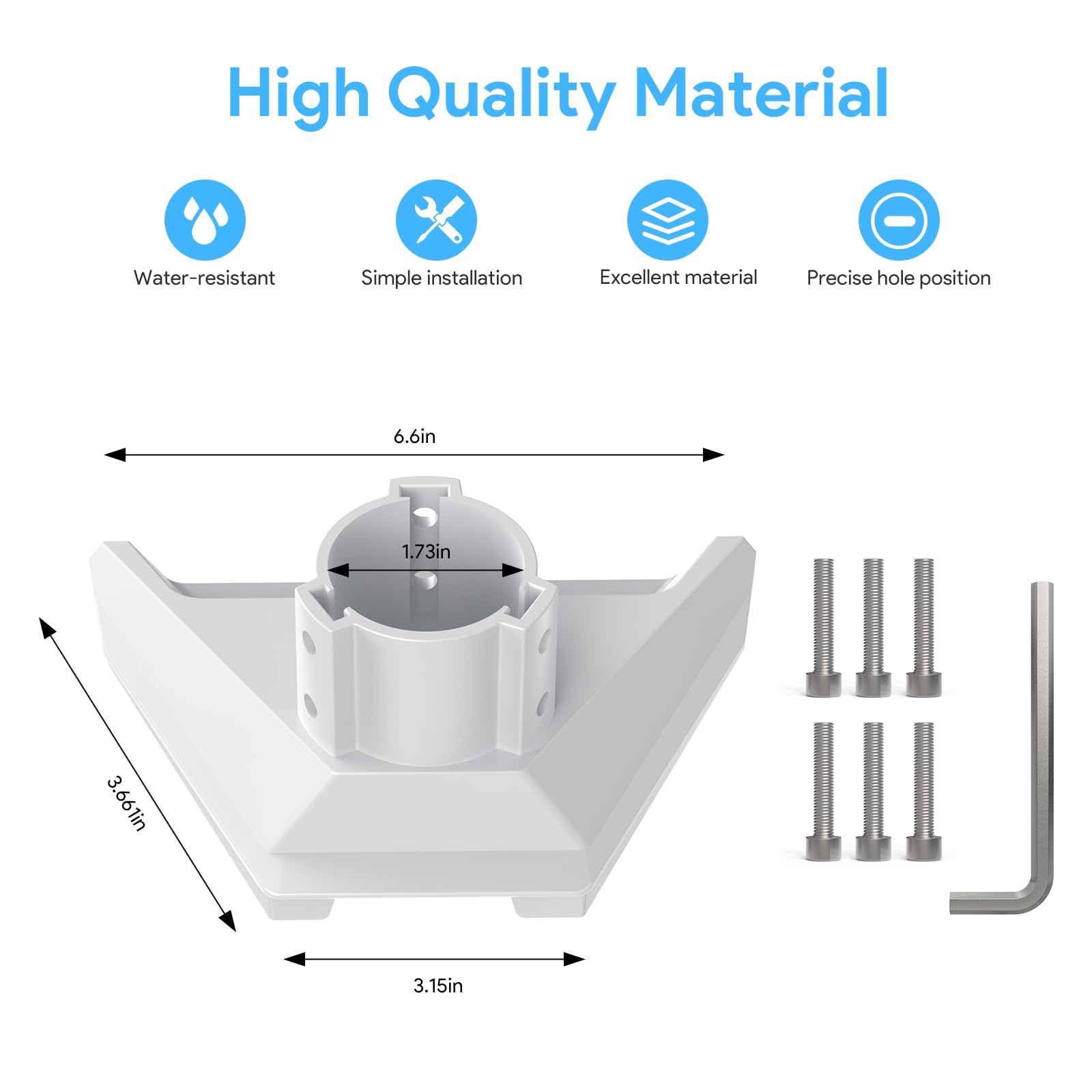 QUIDDITY Starlink Mini kit de montage – Adaptateur de tuyau Starlink pour montage sur poteau, compact et portable Starlink pour kit Internet Starlink Satellite ABS (blanc)