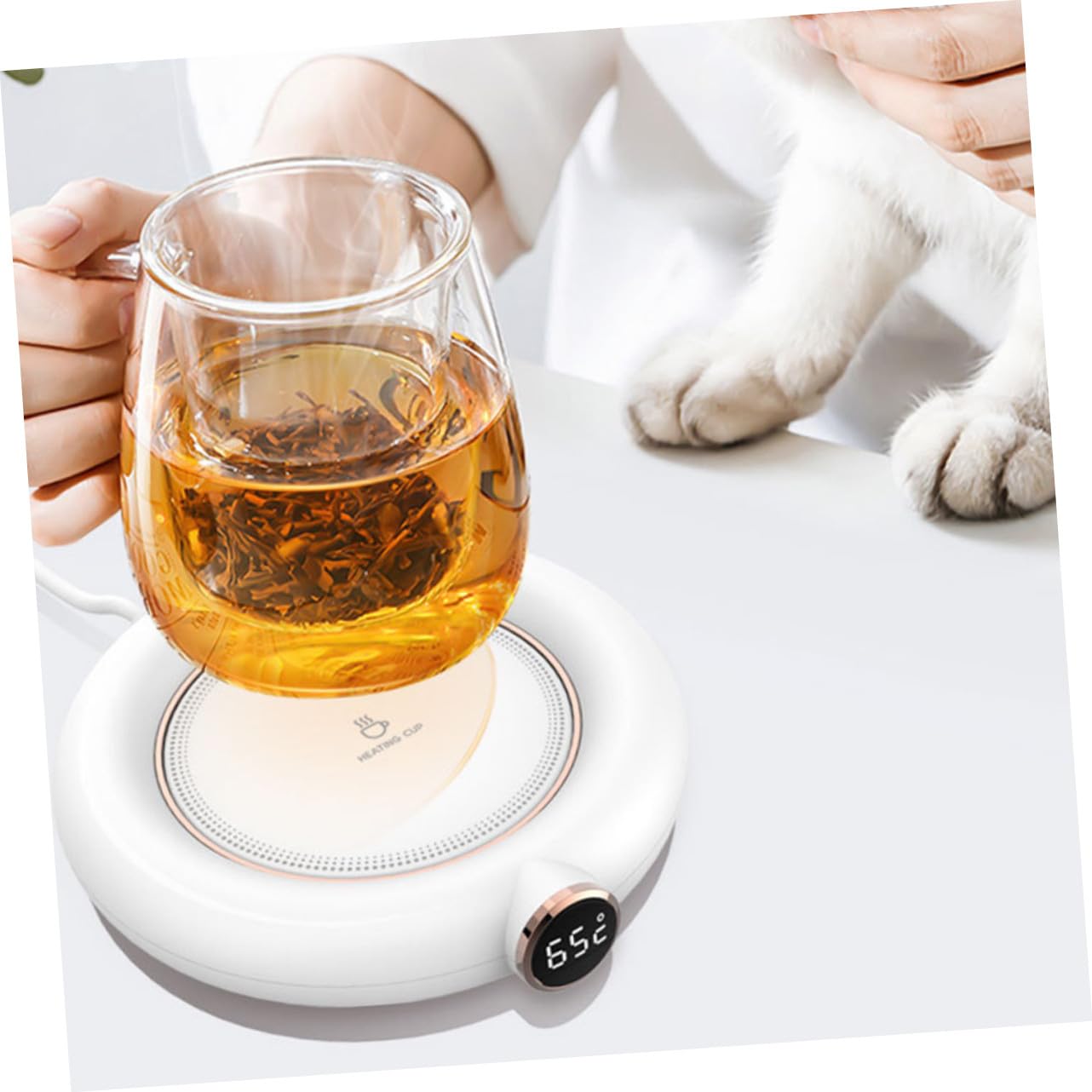 TOYANDONA 1pezzi Scalda Tazze Isolanti per Caffè e Tè Scalda Tazze da Latte Cuscinetto Pratico Sottobicchiere di Ricarica USB per Ufficio e Casa