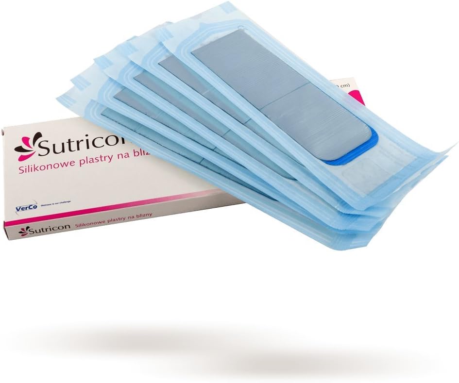 Sutricon Silicone Scar Treatment Sheets - 5 Silicone Gel Sheets of 5 cm x 30 cm Size to Individual Adjustment (Trimming) to The Surface of The Scar.