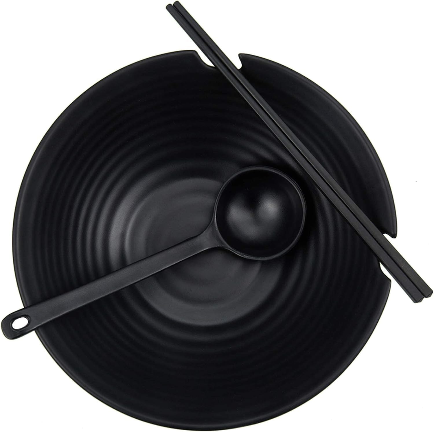 4 set (12 pezzi) ciotole per zuppa di noodle giapponesi, 1100ml ciotole per ramen, stoviglie in lavabile in lavastoviglie con cucchiaio e bacchette abbinati, per Udon, tagliatelle asiatiche (4)