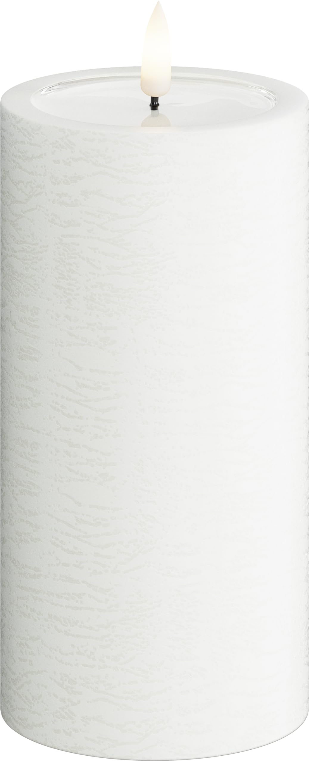 Deluxe Homeart White Unique Led Candles - Handmade Real Wax Flickering Flameless Candle With 3D Real Flame™ Technology (7.5 X 15 Cm)
