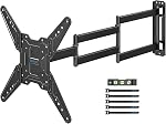 BONTEC TV Wall Mount for 26–65 Inch Flat and Curved Screens with 37.4 Inch Long Extension, Full Motion Swivel Design, Heavy Duty Bracket for Corner or Monitor Setup, Max VESA 400x400, Holds 77 lbs