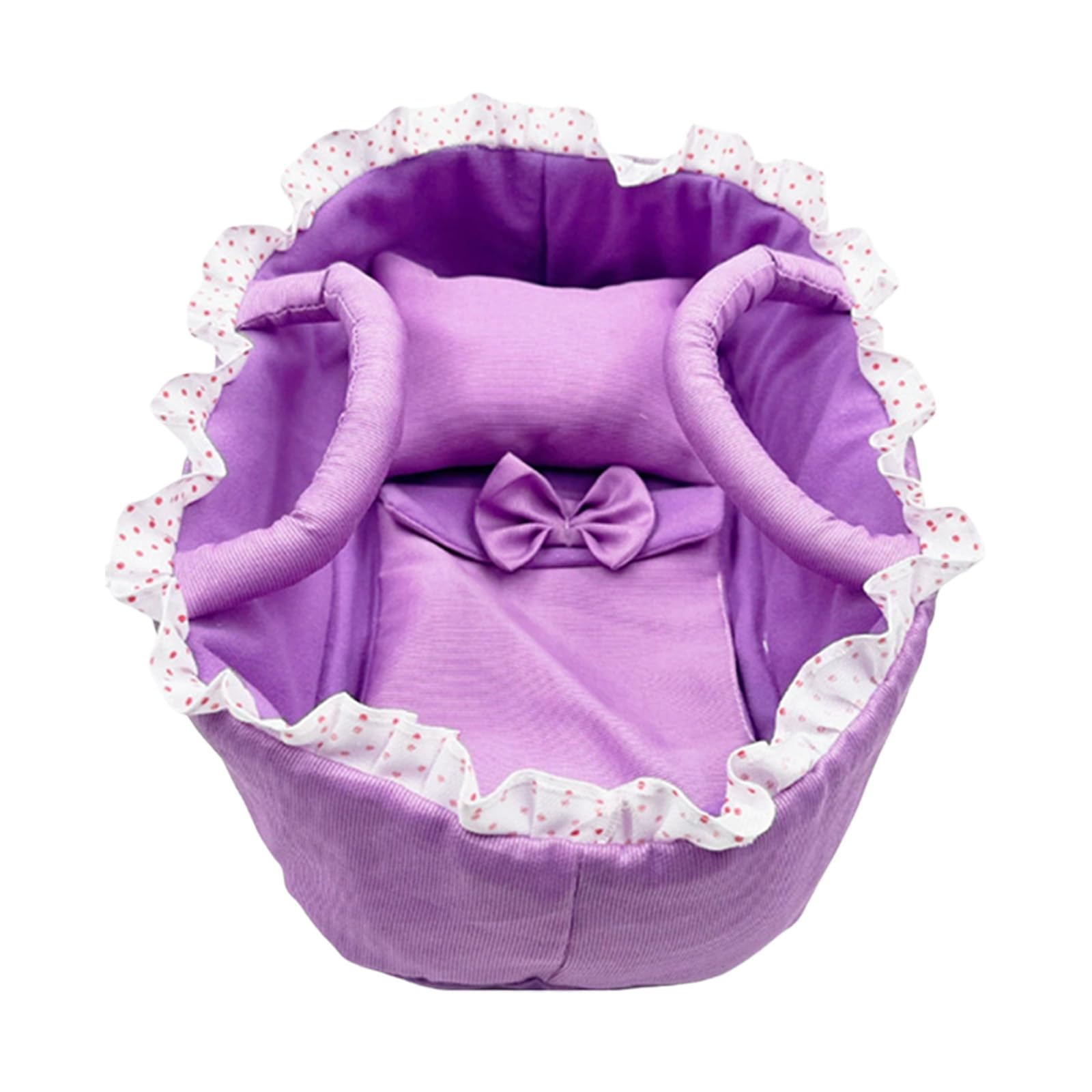 HGENAHGTF Portable Doll Bed for 12 Inch Baby Dolls Comfortable Bedding Polyester Fabric and Handles Imaginative Play Doll Cot