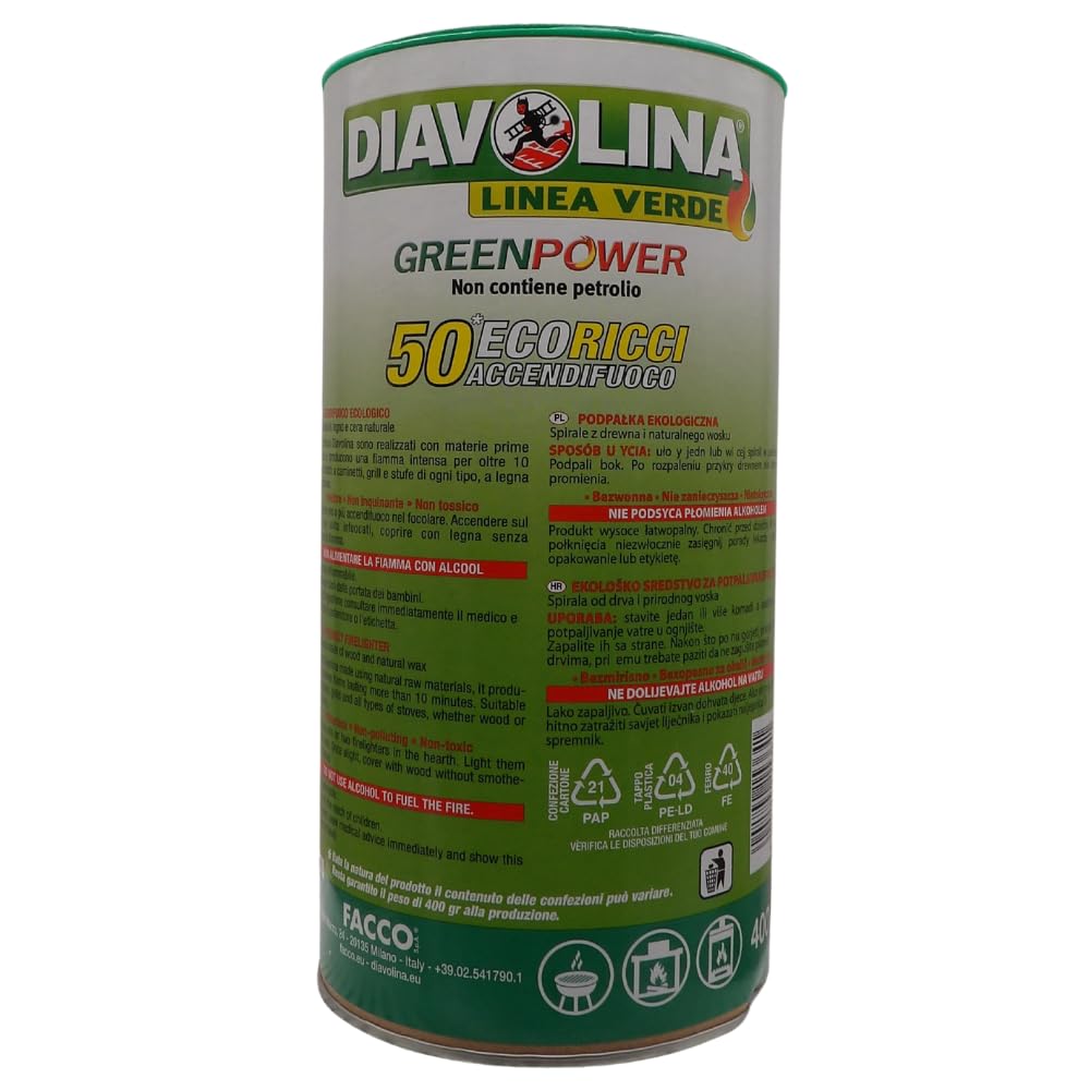 ECORICCI ACCENDIFUOCO 100% VEGETALE, Spirali in legno e cera naturale, Ideali per Camini, Stufe e Barbecue. 400 gr. (4)