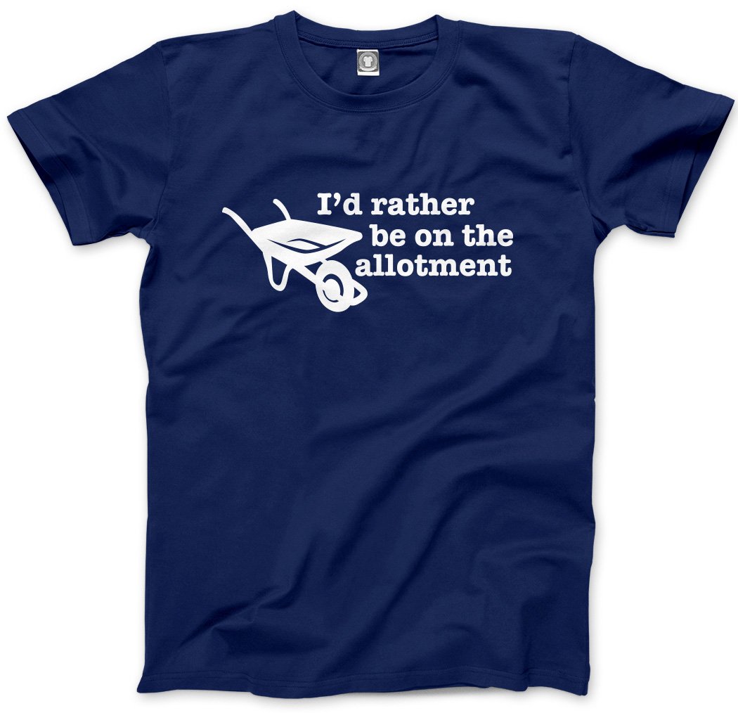 Hotscamp Men's Navy I'd Rather Be On The Allott Unisex T-Shirt - Large