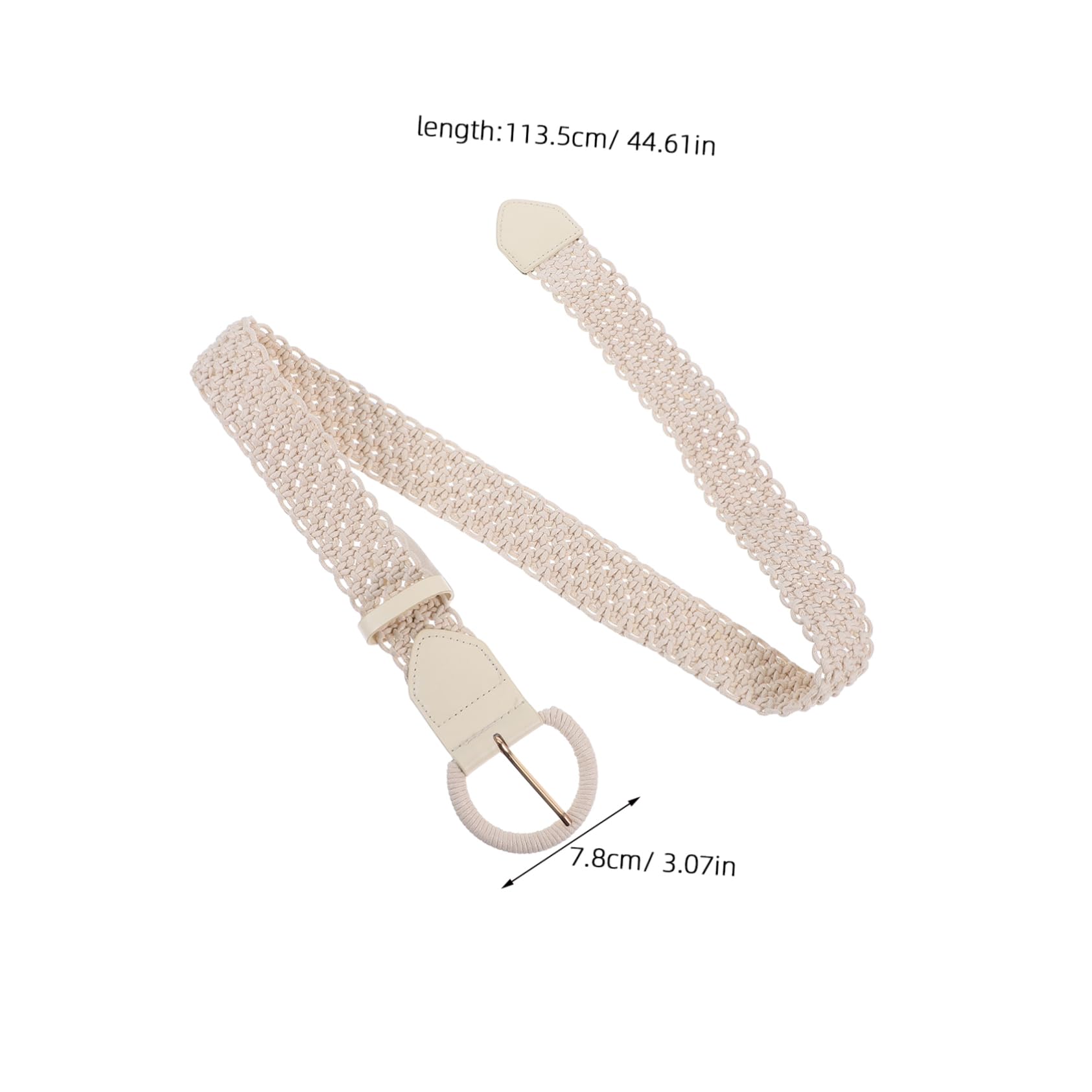 Cintura Boho Intrecciata Regolabile Beige in Poliestere per Donna