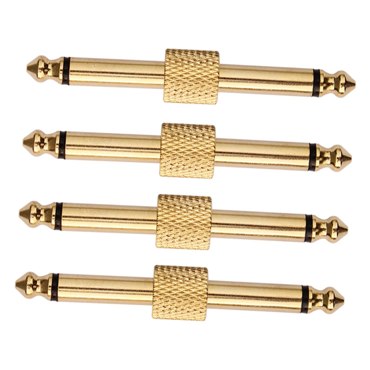 CAXUSD 4Pcs Double Head Guitar Effect Pedals Connector Durable Audio Coupler for Transmission Aging Design for Electric Guitar Effects