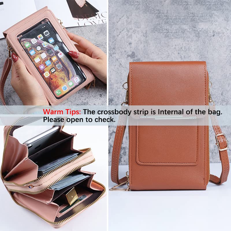 Image of Anti-Theft Leather Bag,Small Crossbody Cell Phone Purse Wallet for Women,RFID Block Phone Purse Crossbody with Shoulder Strap