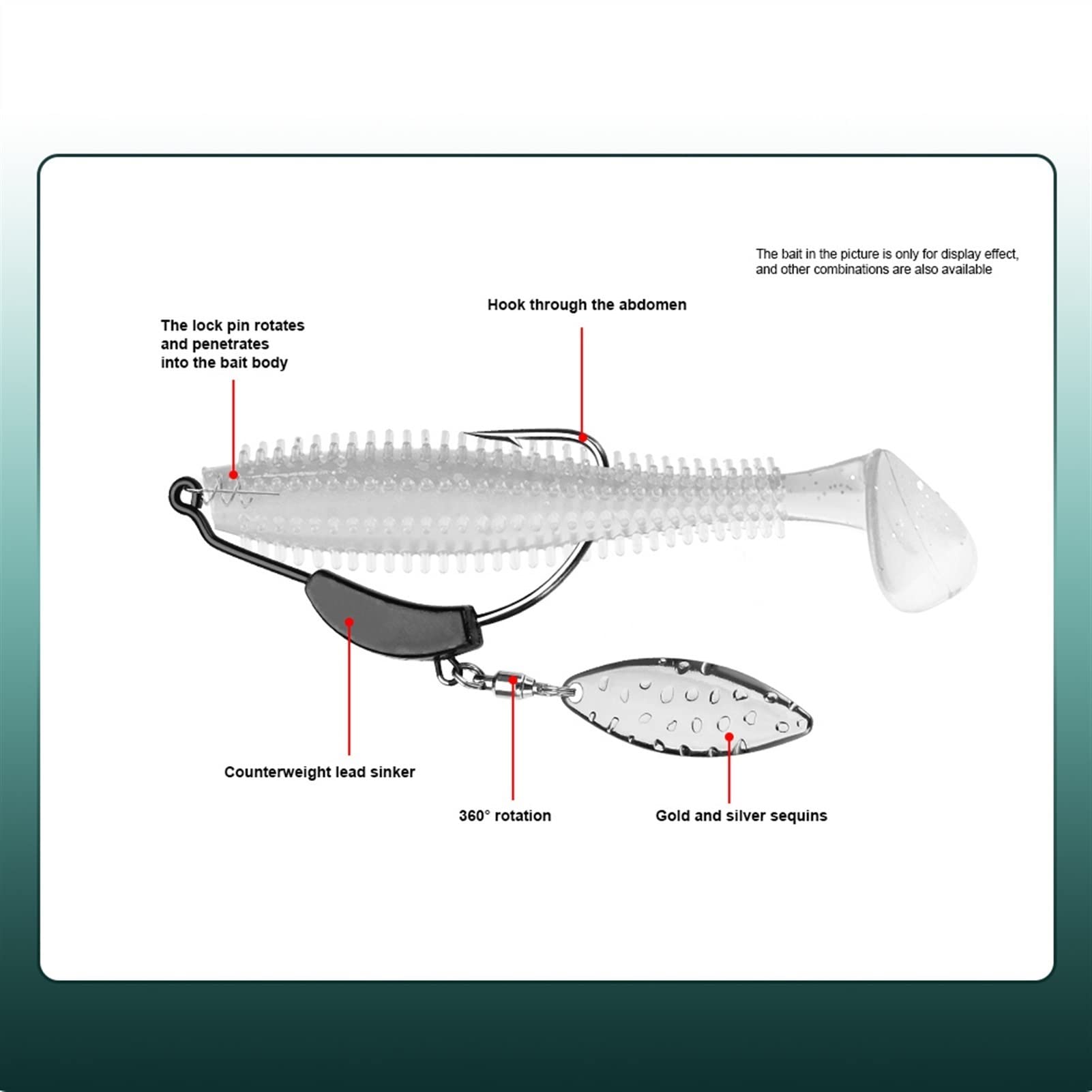 Hameçon fort et pointu 2 pcs offset de pêche crochets de cuillère en métal cuillère tranche JIG Tête 2G-9G Large Fish Crochets de poisson de manivelle for les appâts de lure Soft