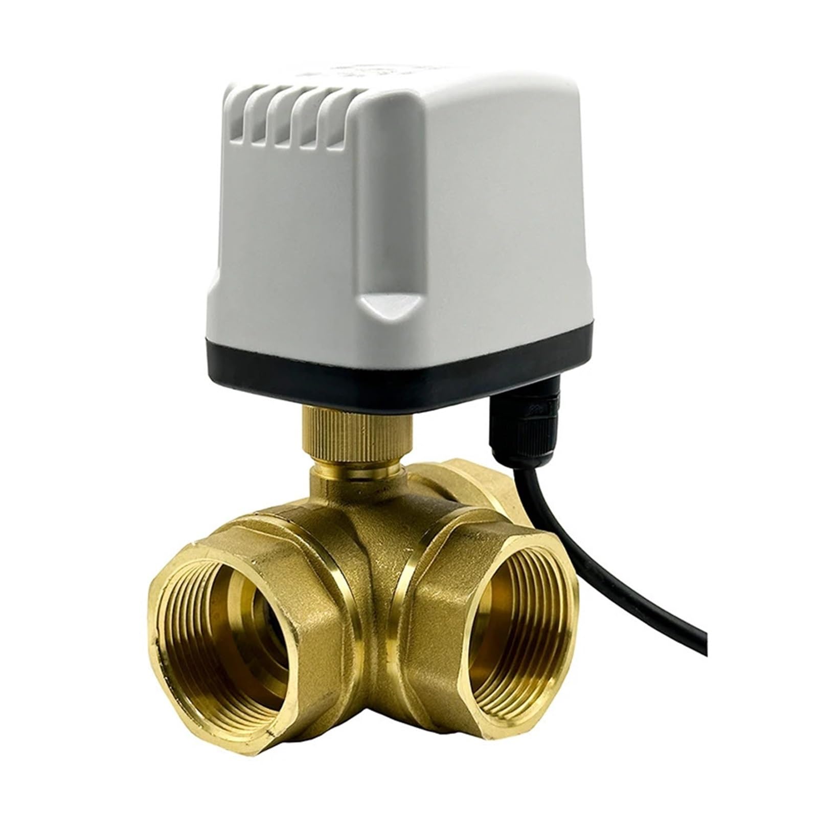 VSPPJYFG 2" three-way IP65 electric ball valve 220V 12V 24V 3 wire 2 control T/L type brass ball valve(T TYPE-12VDC)