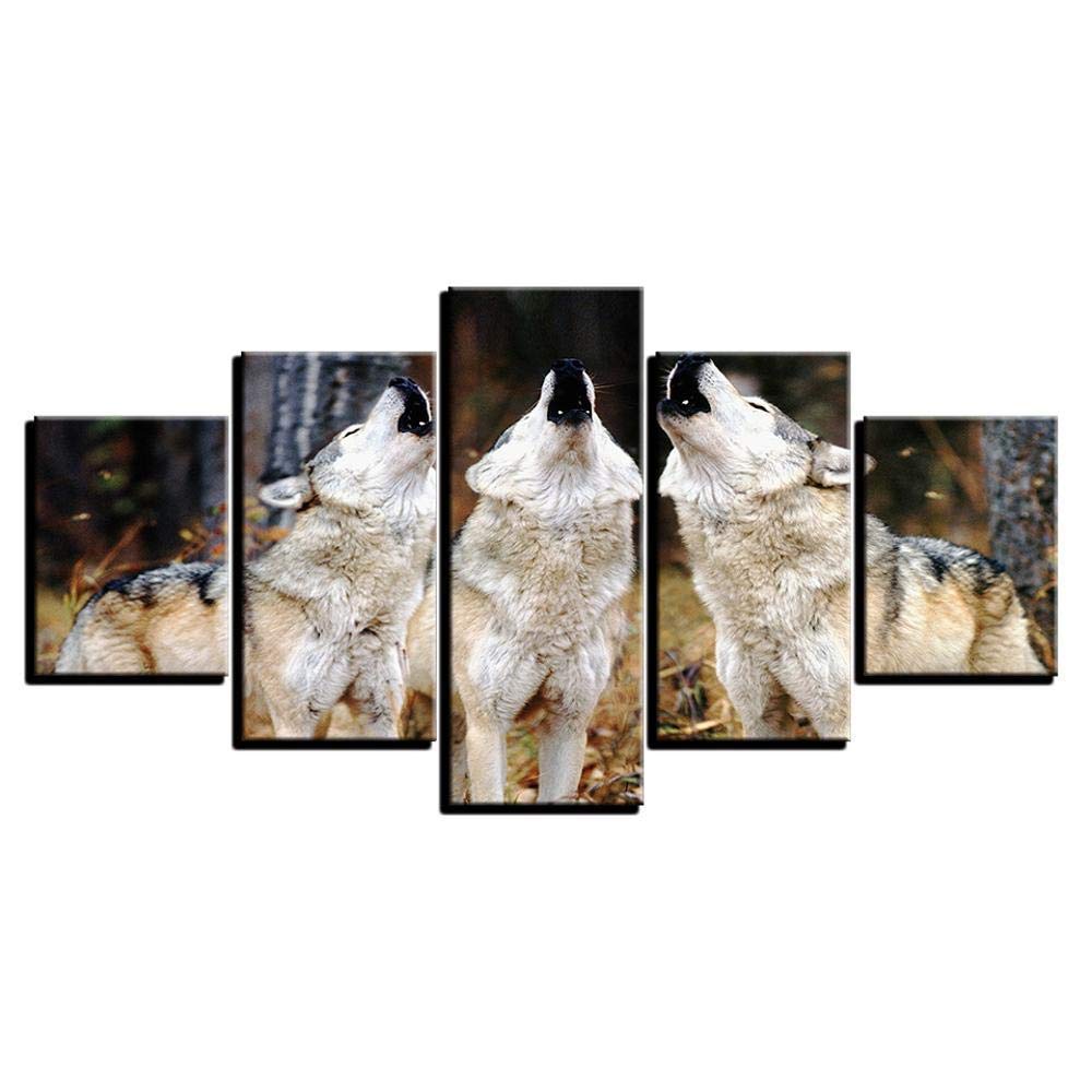 Peinture moderne de loup sur toile pour sublimer votre chambre à coucher