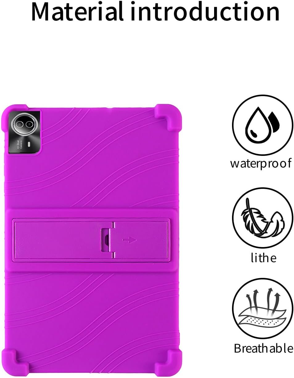 for Urao G140L 14 Inch Tablet Case,BOVUGAC Soft Silicone Adjustable Stand Shockproof Kids Friendly for Higrac G140L 14" Tablet(Purple)