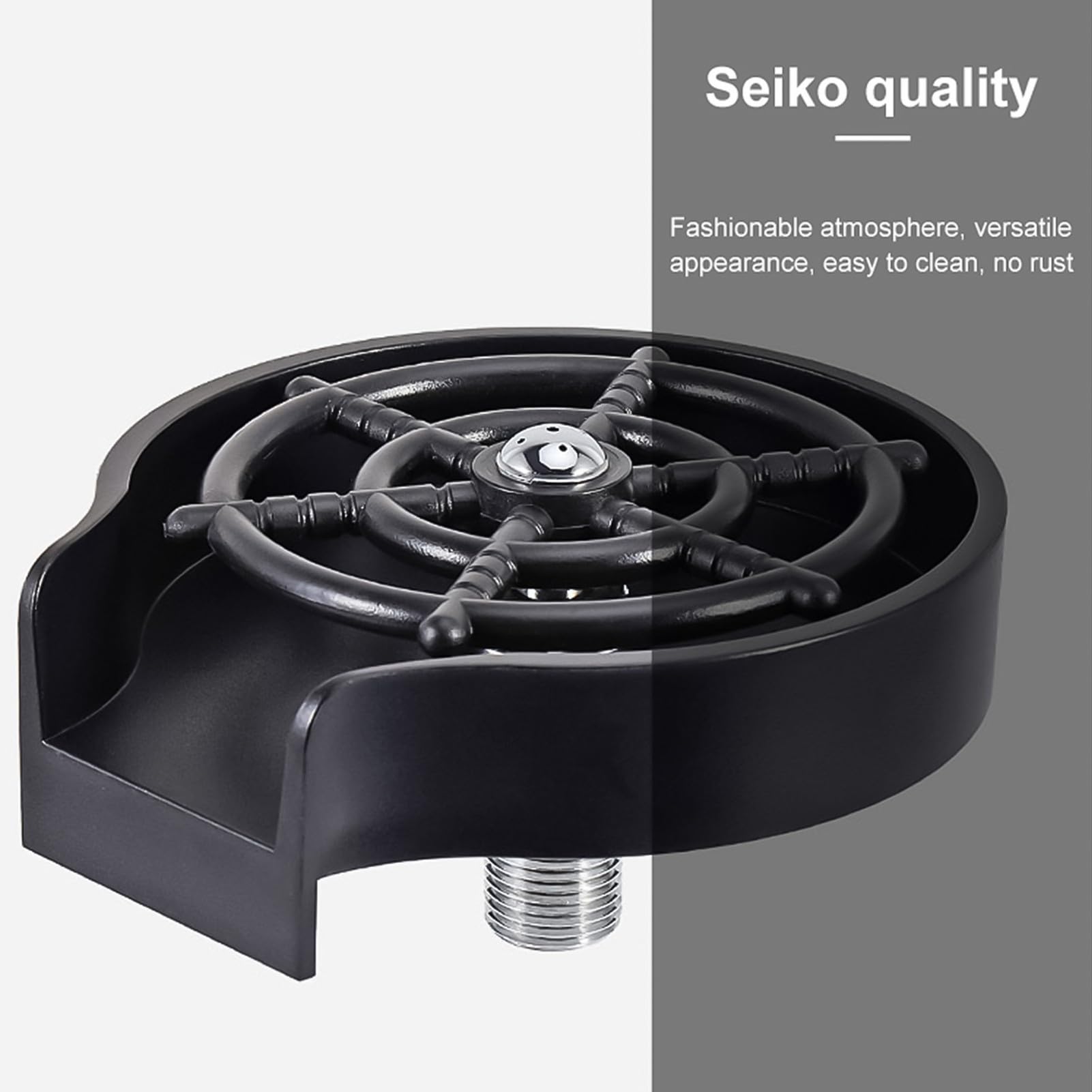 Enjuagador de Vidrio, lavavasos Limpiador de Fregadero de Cocina Herramientas de Limpieza enjuagador de Vidrio automático para Bar Accesorios de Fregadero de Cocina(Silver(Stainless Steel))