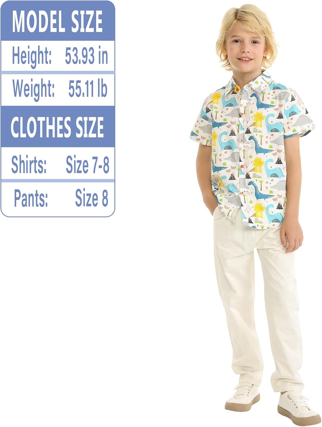 LittleSpring Boys Hawaiian Button Down Shirts Short Sleeve Cartoon Summer Casual Shirt - Image 6