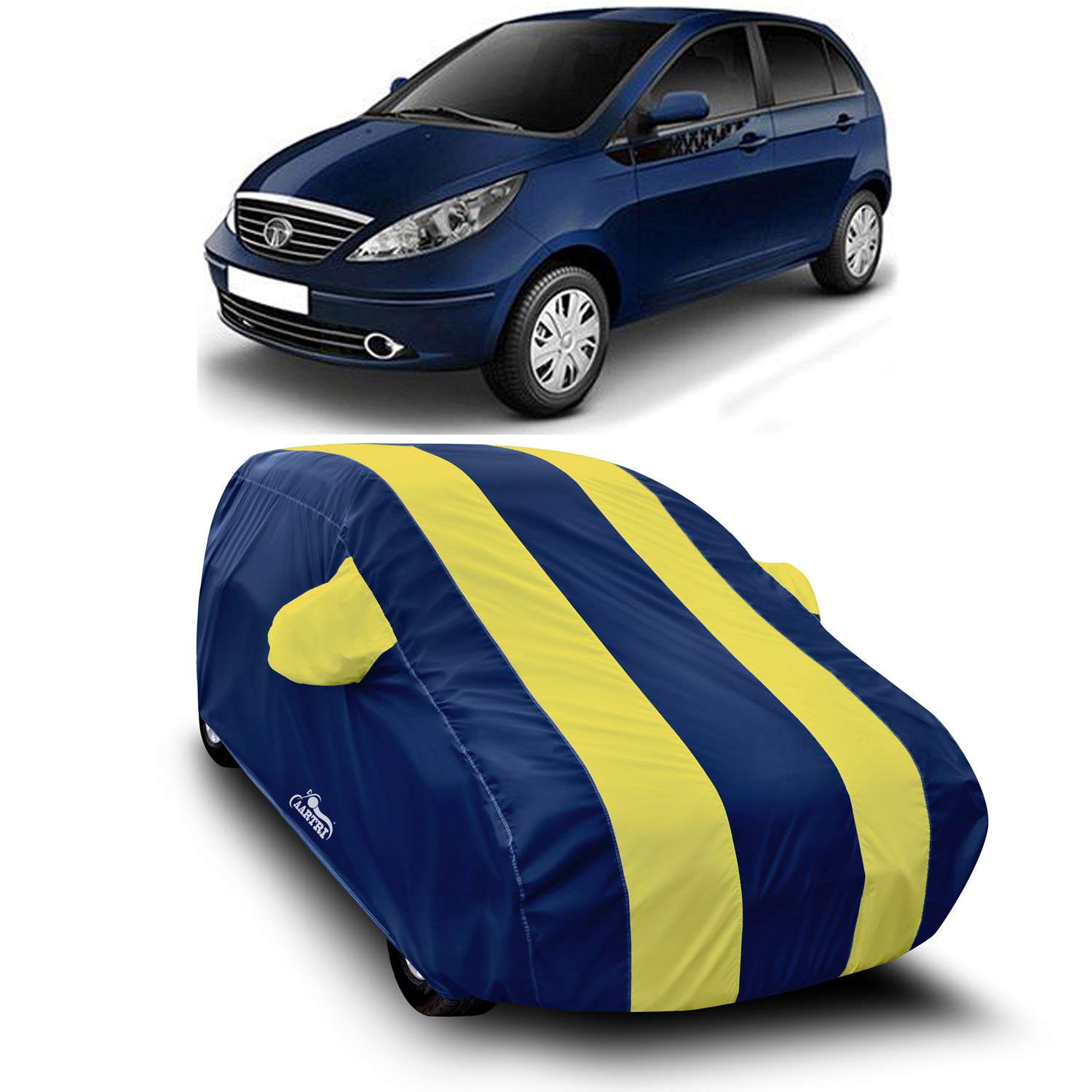 Cover Lab Presents Prime Quality Water Resistant Car Body Cover Compatible with Tata Vista (Yellow with Mirror)