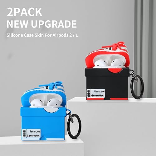 Miniatura 2 de 2Pack Gedicht for Airpods 2nd Generation Case, Cute AirPods 1st Generation Cartoon Character Case,Unique Design Funny Fun Kawaii 3D Cartoon