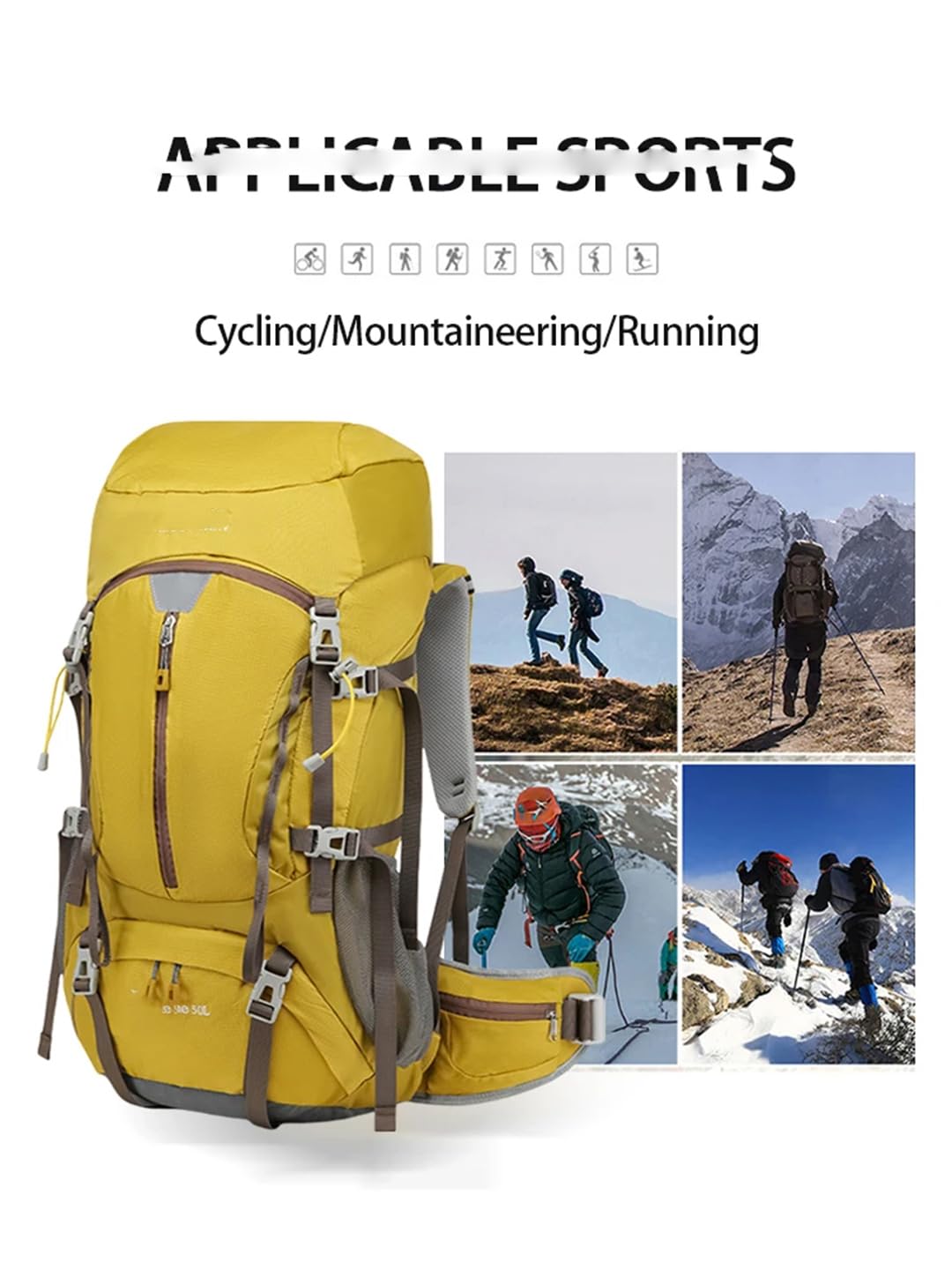 Podróżny plecak alpinistyczny na świeżym powietrzu duża pojemność kemping plecak z plecakiem sport turystyka wspinaczka plecak na ramię
