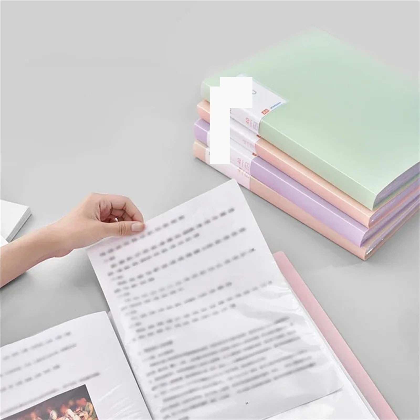 Przezroczysty folder z tworzywa sztucznego, 3 szt. Przezroczysta teczka A4, wielokolorowa, wielowarstwowa dla. Biuro(Blu)
