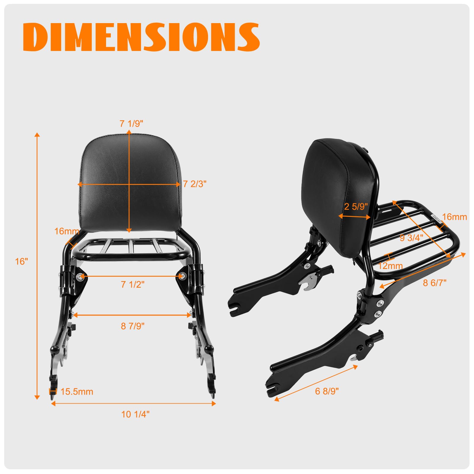 Koh Rack Snapklik.com : Holdfast Sissy Bar Upright For FLDE, FLHC, FLHCS, FLSL ...