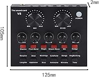 Vista 2 de V8 - Mezclador de audio para grabación y difusión de karaoke, tarjeta de sonido externa USB para KTV en vivo, grabación y chat de voz