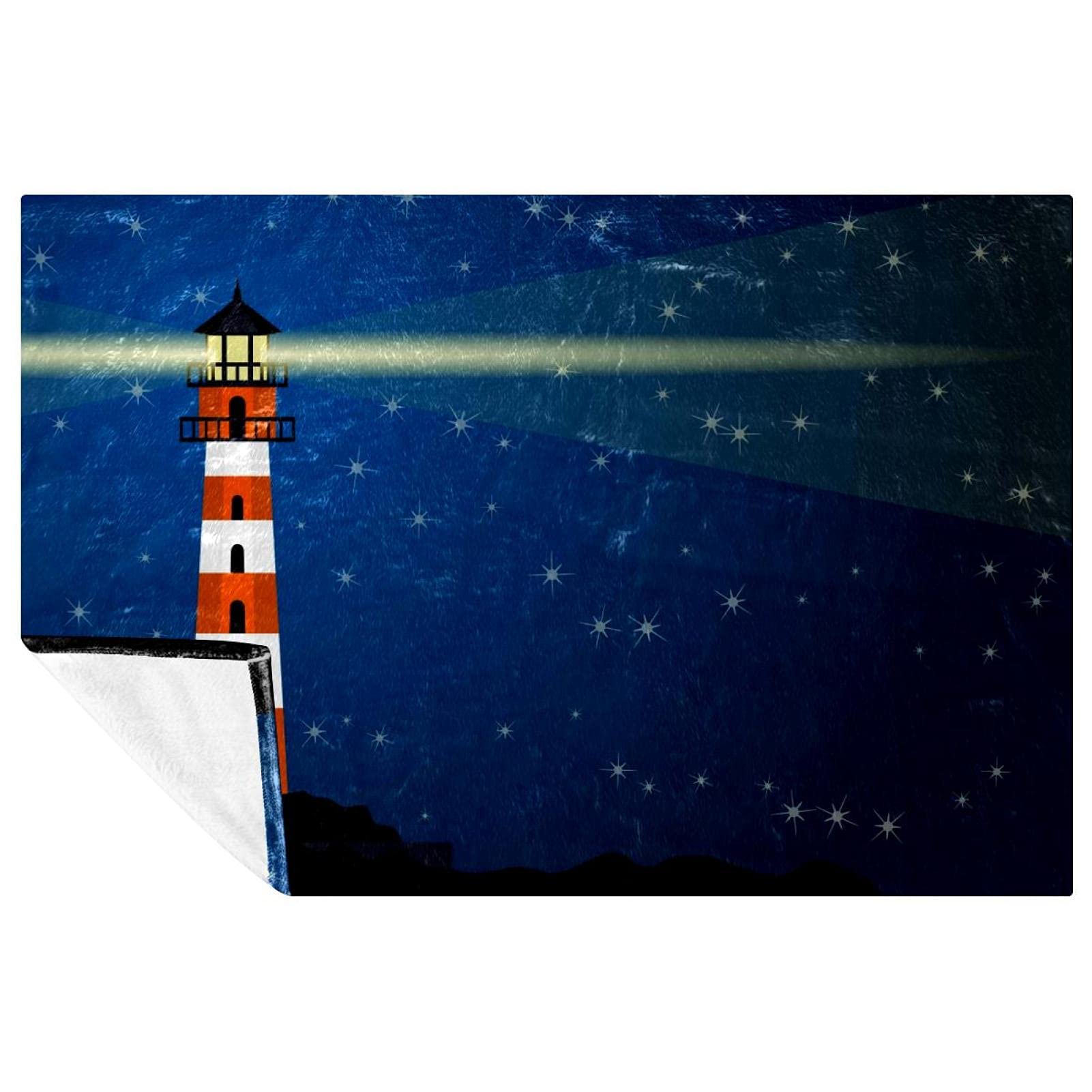 Couverture douce contre le froid plaid phare nautique pour lit et canapé