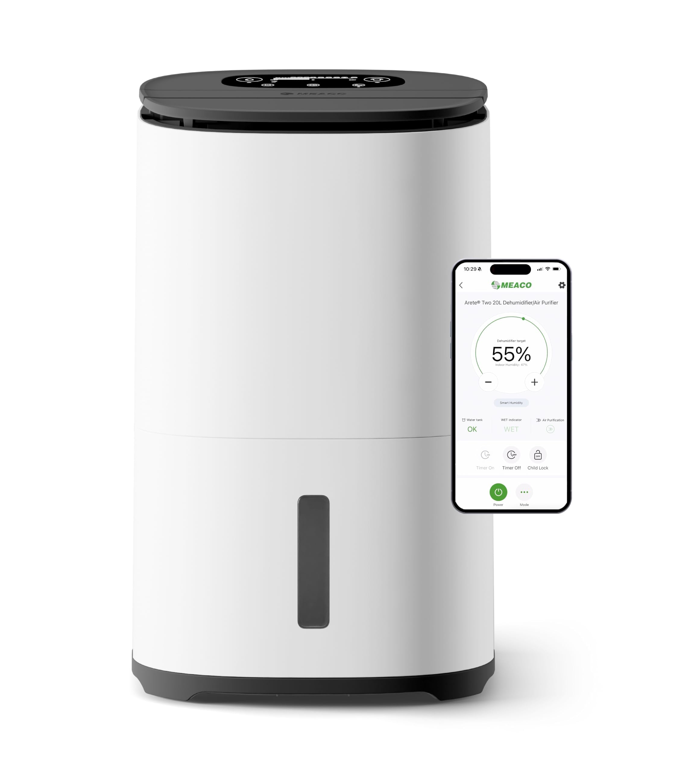 MeacoDry Arete® Two 20L Dehumidifier & HEPA H13 Air Purifier