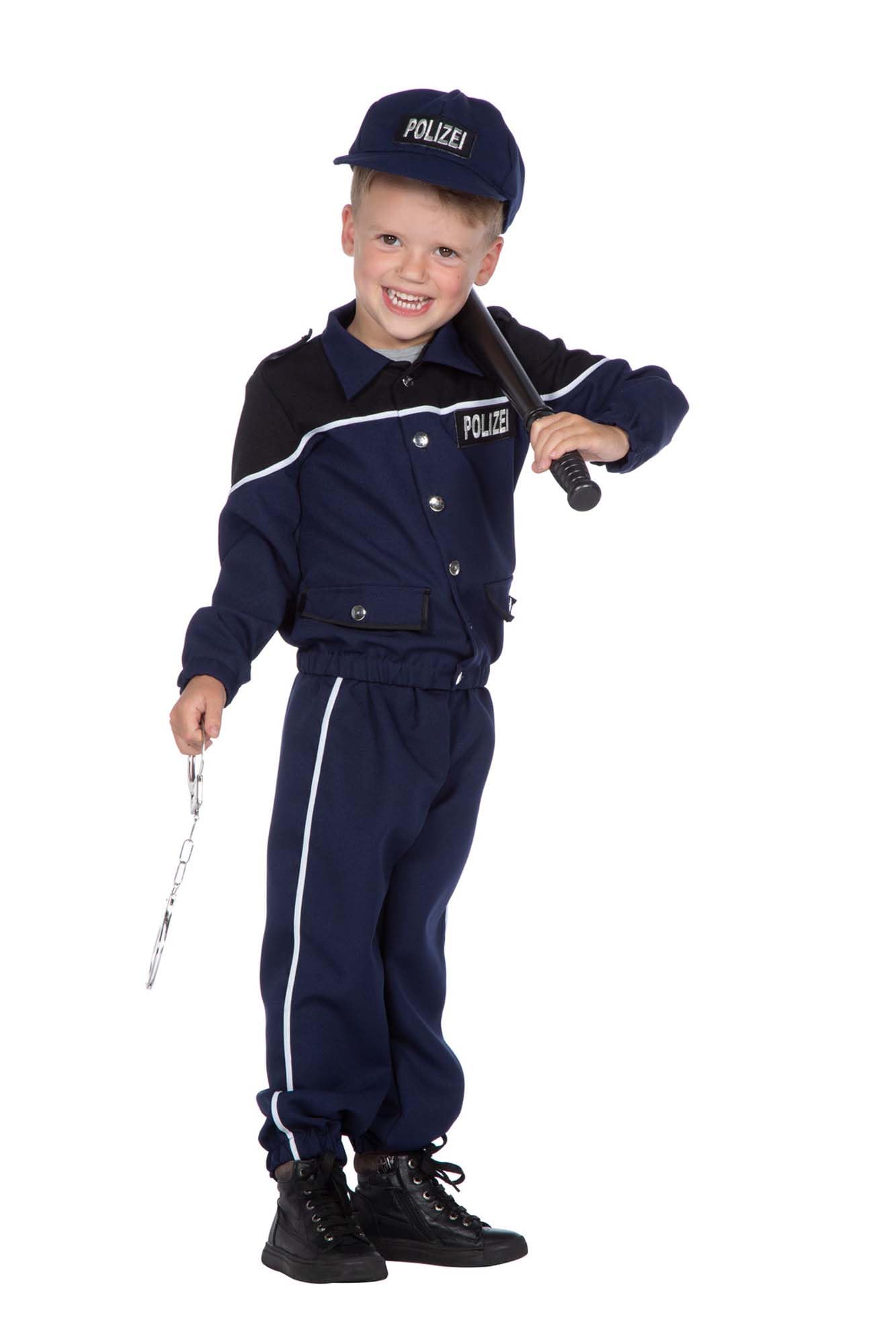 WILBERS & WILBERS 3112 - Polizei Kostüm für Jungen, blaue Uniform, dreiteiliges Set für Karneval