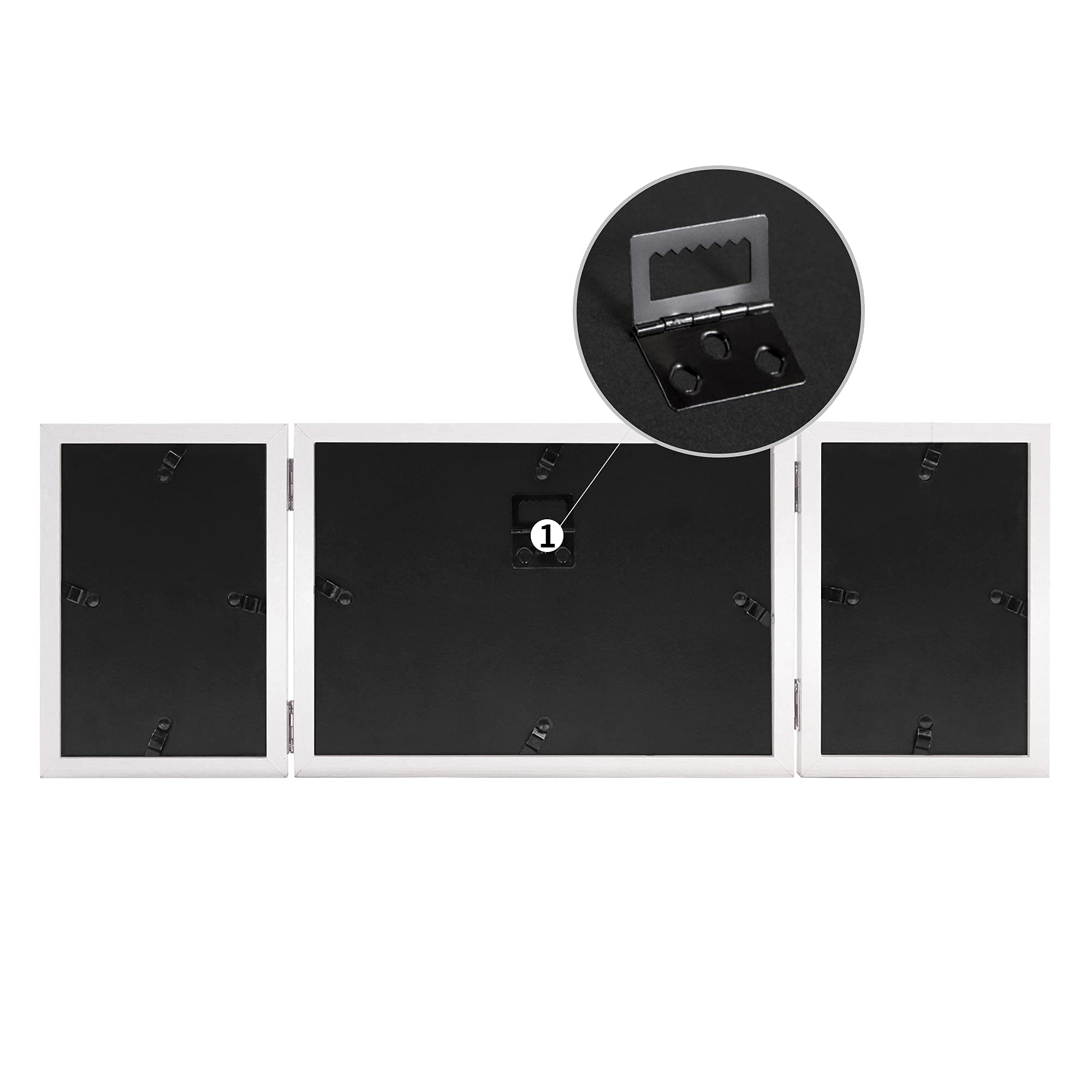 Afuly White 3 Picture Frame 5x7 4x6 Triple Hinged Picture Frames Folding Photo Frames Collage 3 Opening for Tabletop Desk Display Unique Gifts for Birthday, Wedding Gifts for Family Friends