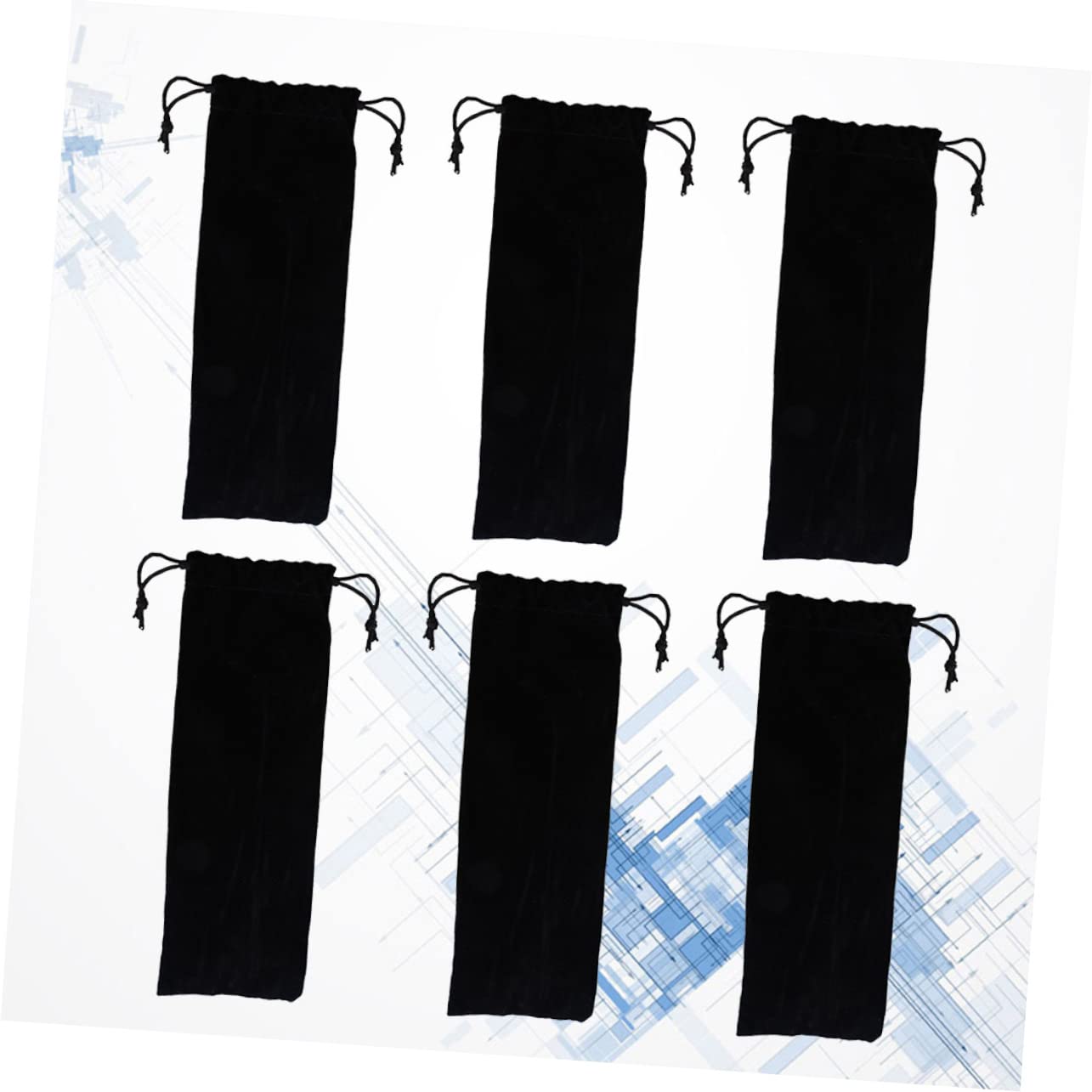 OKUMEYR 6pcs Flannel Pouch Bag for Stainless Steel Straws Carrying Case Lunch Box Fork Spoon Holder