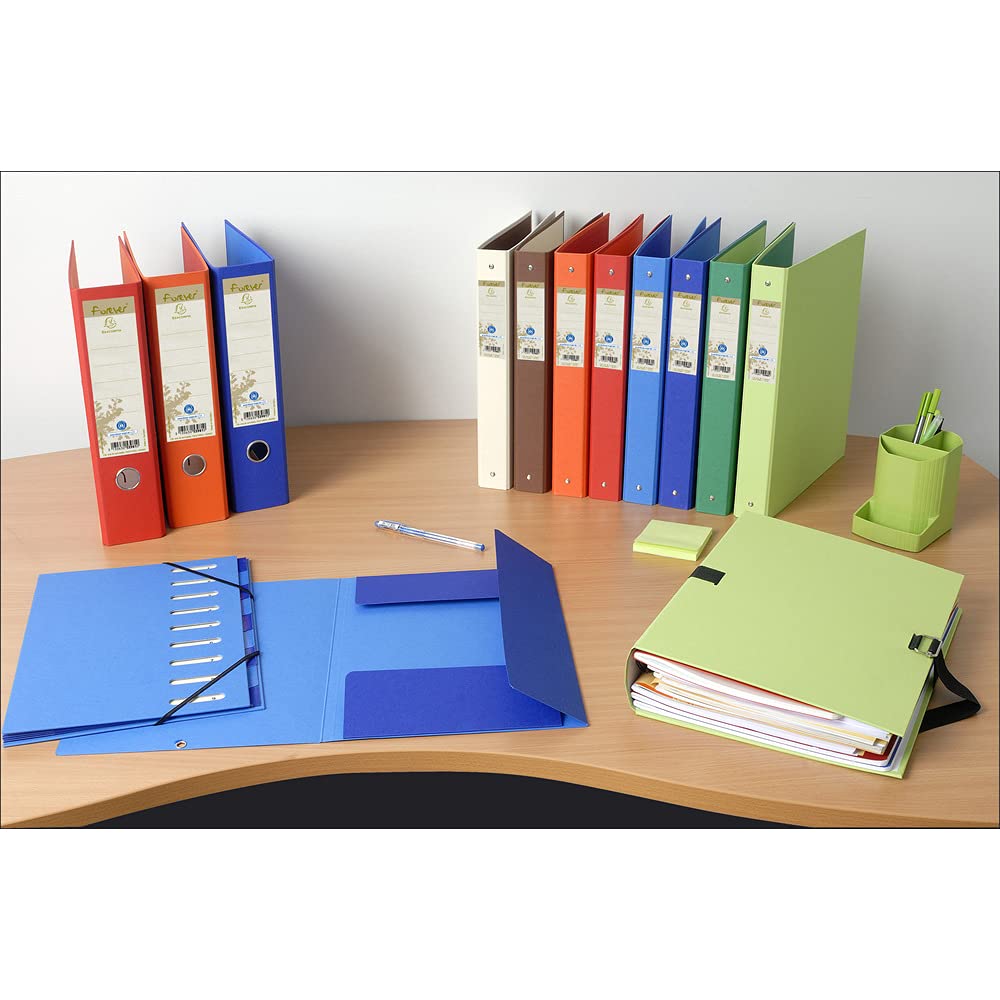Exacompta 53984E 10er Pack Premium Recycling-Ordner Prem´Touch Forever. 8 cm breit DIN A4 Ringordner Aktenordner Briefordner Büroordner Plastikordner Schlitzordner schokoladenbraun