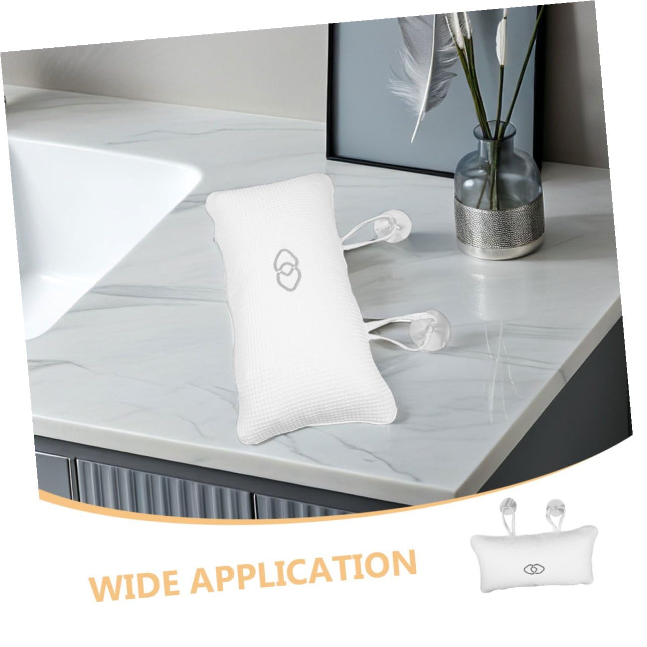 HEMOTON 3 pezzi Cuscini da Vasca Gonfiabili Antiscivolo con Ventose Resistenti Poggiatesta Ergonomico per Collo e Testa Cuscini da Bagno per Relax in Vasca Spa e Hotel Design Bianco