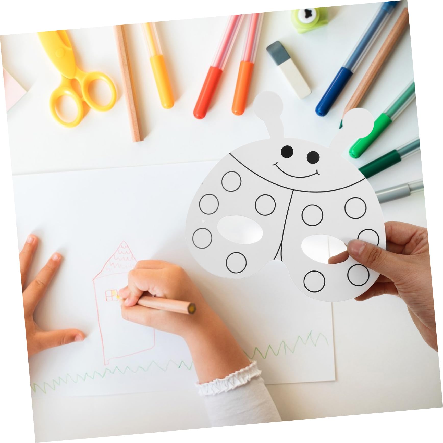 1 Set Maschere Di Animali Fai-da-te Per Bambini Maschere Vuote Maschera Vuota Maschera Non Verniciata Con Penne Ad Acquerello Per Creare Spettacoli Teatrali Da Colorare