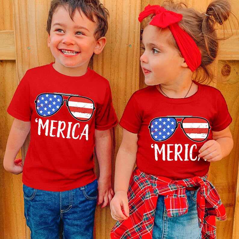 Toddler American Flag T-Shirt for Boys Girls Sunglass Graphic Tee 4th of July Shirt Kids Patriotic Tee Tops2