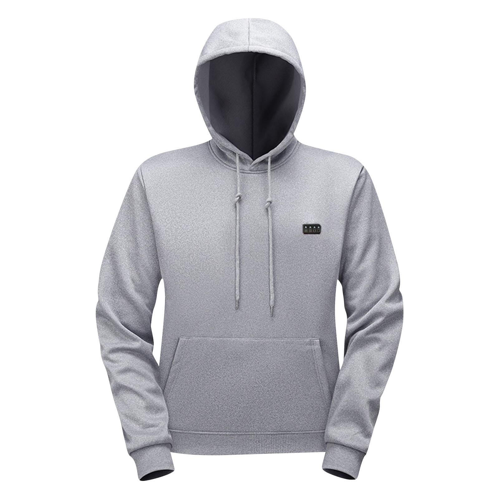 Beheizbare Hoodie Herren Winter Sweatshirt mit Kapuze Warm Kapuzenpullover