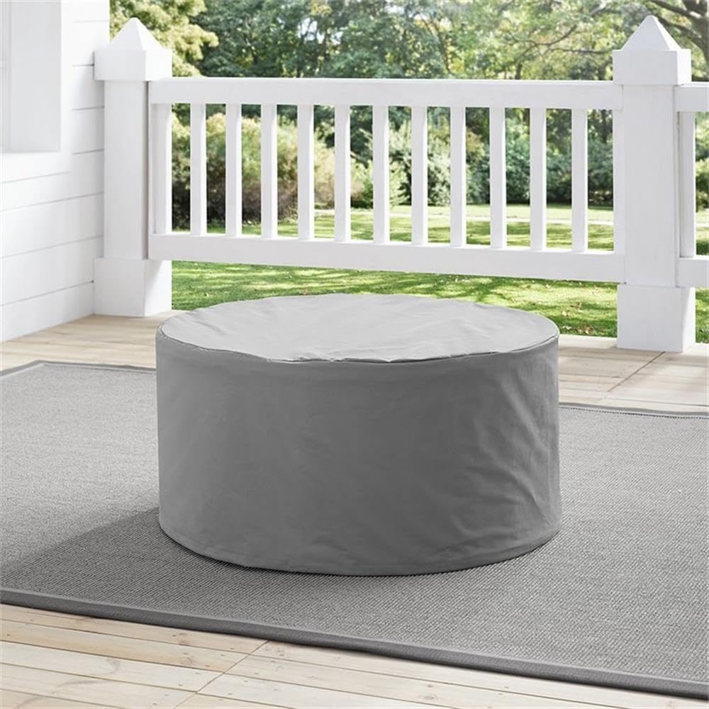 Crosley Furniture Patio Furniture Covers, Waterproof Round Outdoor Coffee Table Cover for Deck, Gray