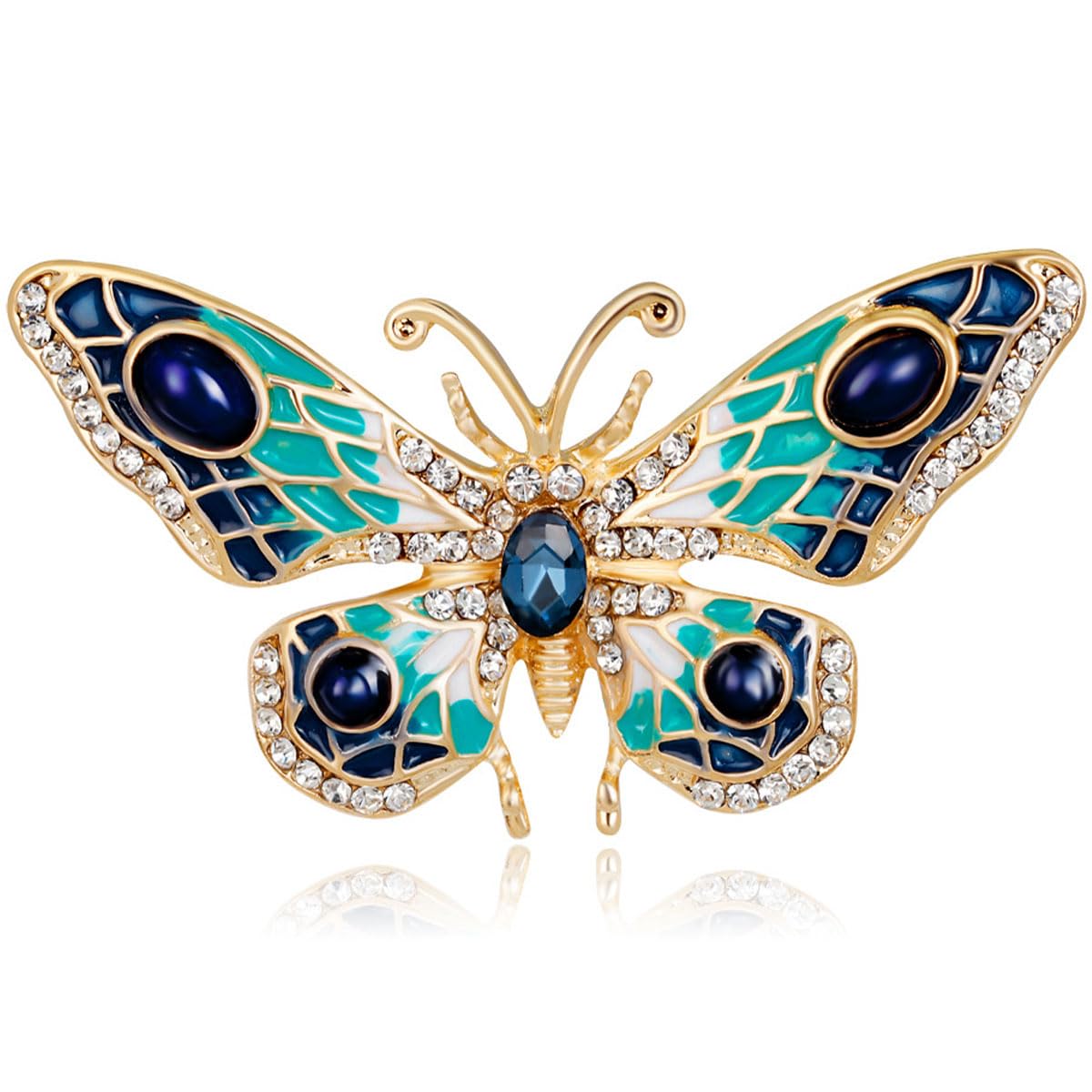 FAIRYGATE Gold Pin for Dress Brooch Crystal Pins Badge Enamel Lapel Brooches for Women Jewelry Decoration for Birthday Dating Party Anniversary UC31 — view 106