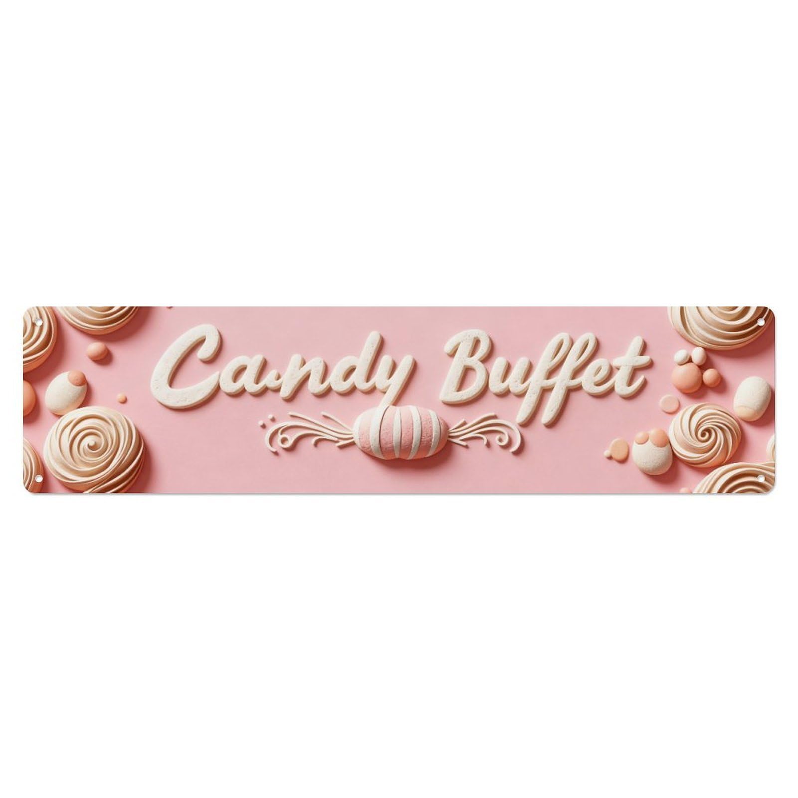 Candy Swirls Sweets Pattern Background Metal Tin Sign Plaque