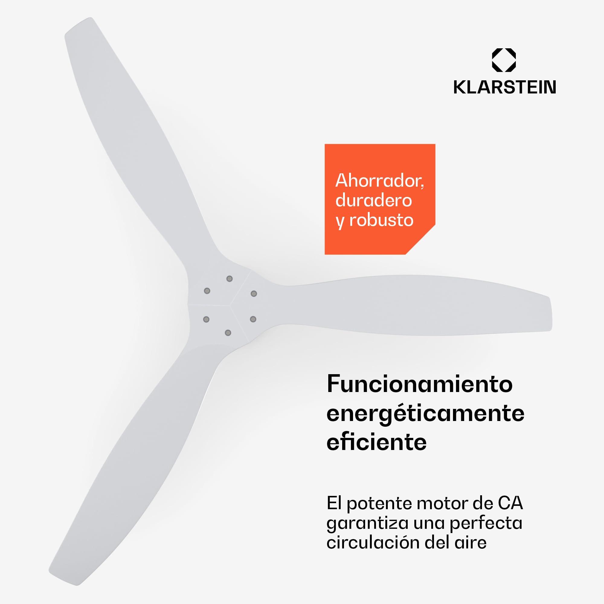 KLARSTEIN Santa Elena Ventilador de Techo 52" – Mando a distancia, 6 velocidades, Silencioso (45 dB), 9060m³/h, Aspas de Madera, Modos Verano e Invierno, Temporizador de 8h