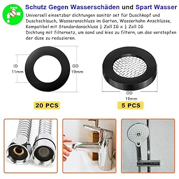 Mixed Trap Washer & PTFE Tape Set - 1½" & 1¼" Tapered - FindTheDeal