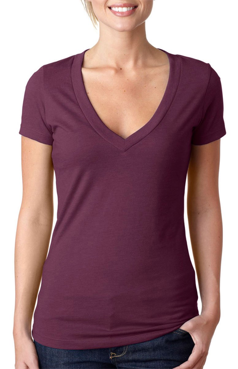 Next Level Ladies' CVC Deep V 2XL PLUM
