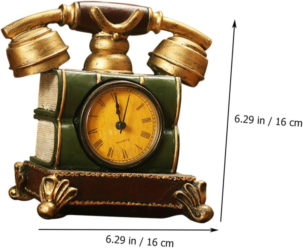 Cabilock Clock Figure Decor Telephone Adornment Room Decor Multifunctional Tabletop Clock