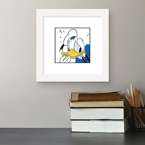 Miniatura 4 de Trends International Gallery Pops Disney Mickey and Friends - Arte de pared nervioso de Donald Duck Expressions, versión enmarcada en blanco, 12 x