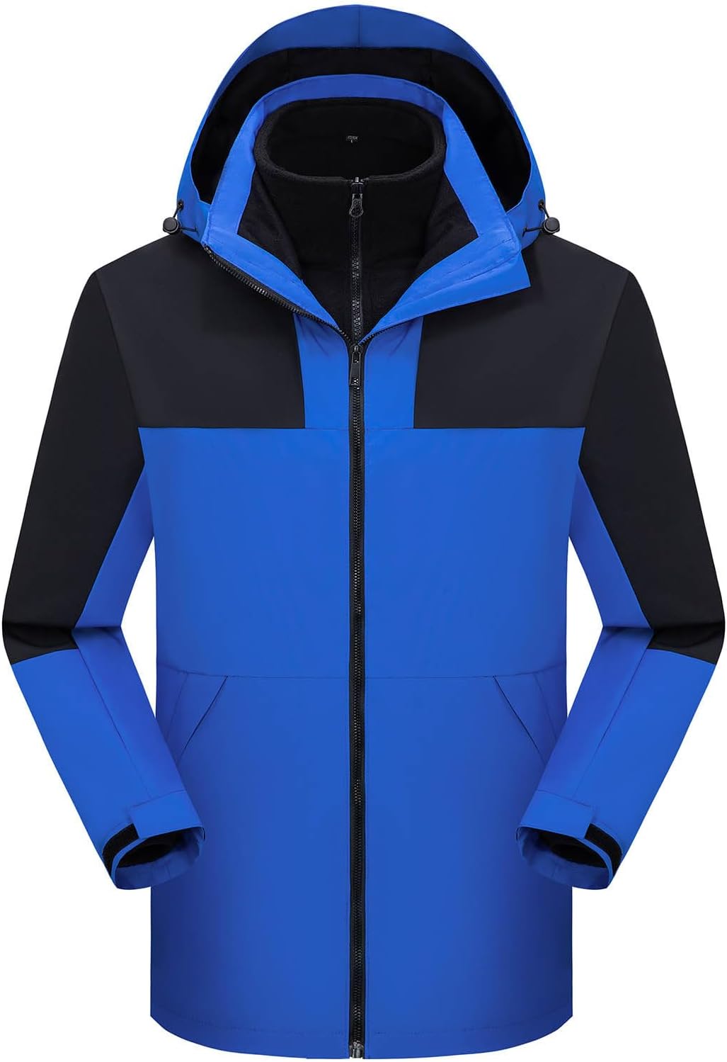 NATHGAM Men's Windproof Winter Jacket Warm Fleece Coat Skiing Snowboard Windbreaker for Mountain Hiking with Detachable Hood