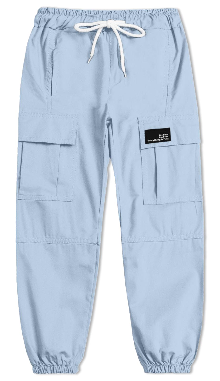 Cromoncent Girls&amp;Womens Cargo Pants Elastic Waist Lightweight Outdoor Jogger Pants, 6 Years - XX-Large