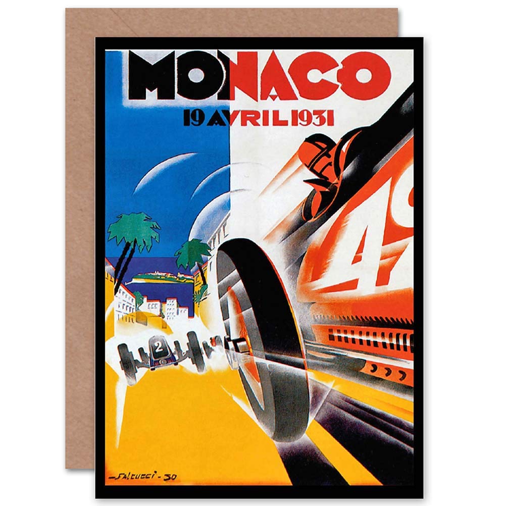 Artery8 - Birthday Greeting Card - Monaco Grand Prix France - Blank Card